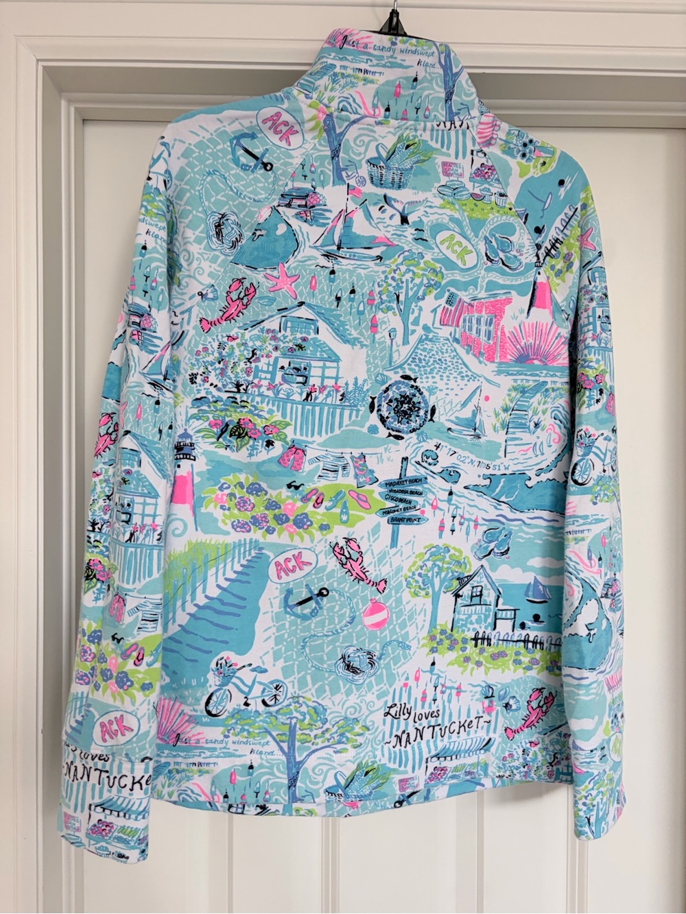 Lilly Pulitzer Nantucket Nautical Print Quarter-Zip Pullover - Picture 5 of 9